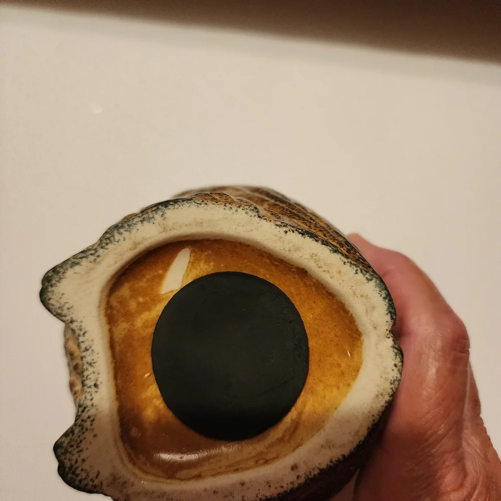 Owl Bank (Piggy Bank) Slit In Left Eye For Coins. Stopper Bottom. 5" T X 4 " W - Picture 8 of 8